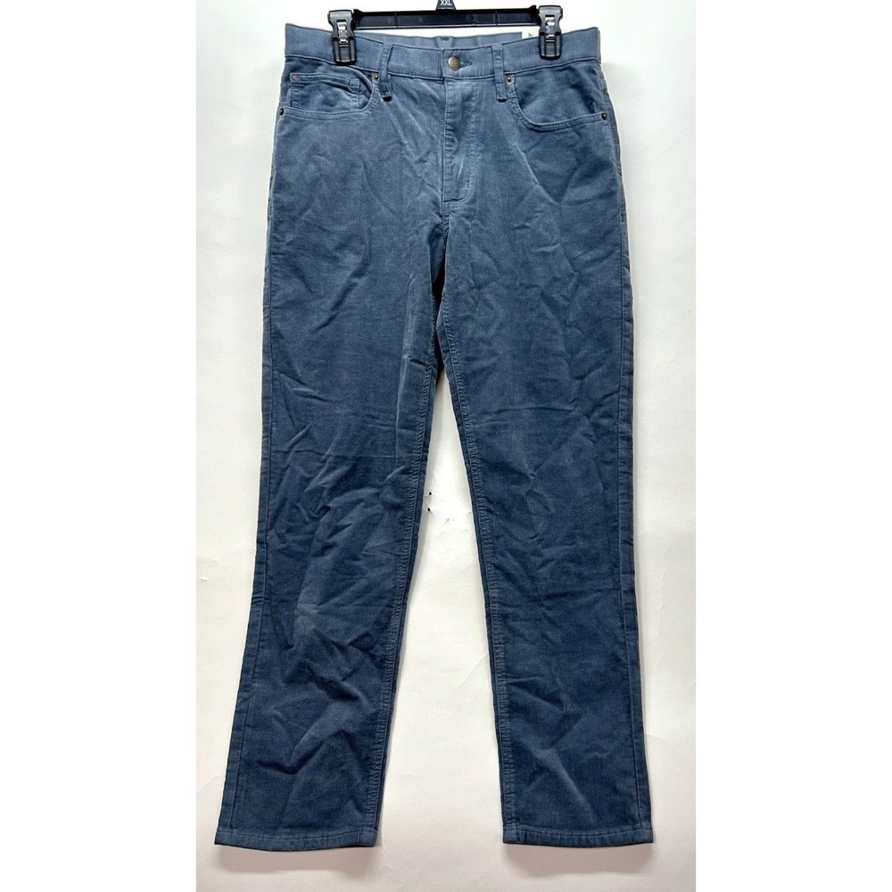 Marine Layer 5-Pocket Flex Terry Cords Navy Slim Straight 32x30 Pants (F2)